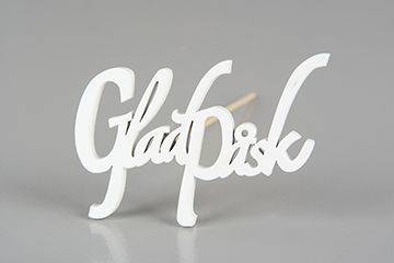 Glad Påsk, vit, stick 8x4cm. (pris per styck) i gruppen Påsk / Påskdekorationer / Skyltar hos Kransmakaren.se (190-gladpask vit 8x4cm)